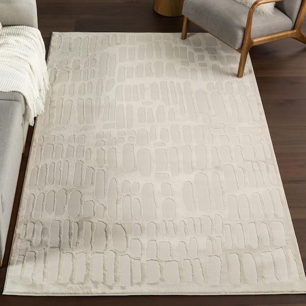 Belen Modern Abstract Area Cream 6 ft. x 9 ft. Indoor Area Rug