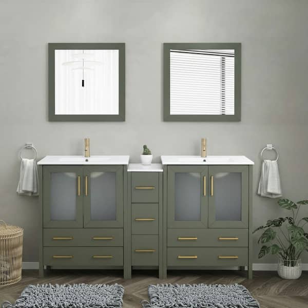 ZXDDMS 36 in. Single Sink Freestanding Black Bath Vanity with