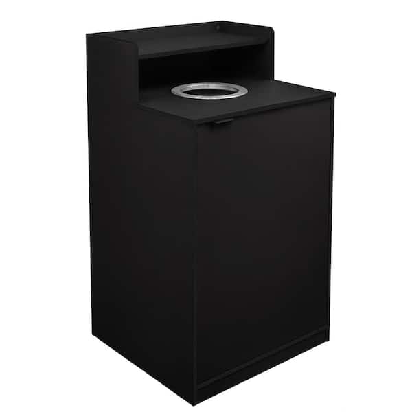 32 Gal. Black Indoor Trash Receptacle Lidless