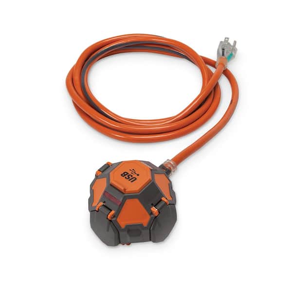 RIDGID 3-Outlet Power Ball Extension Cord Plus USB