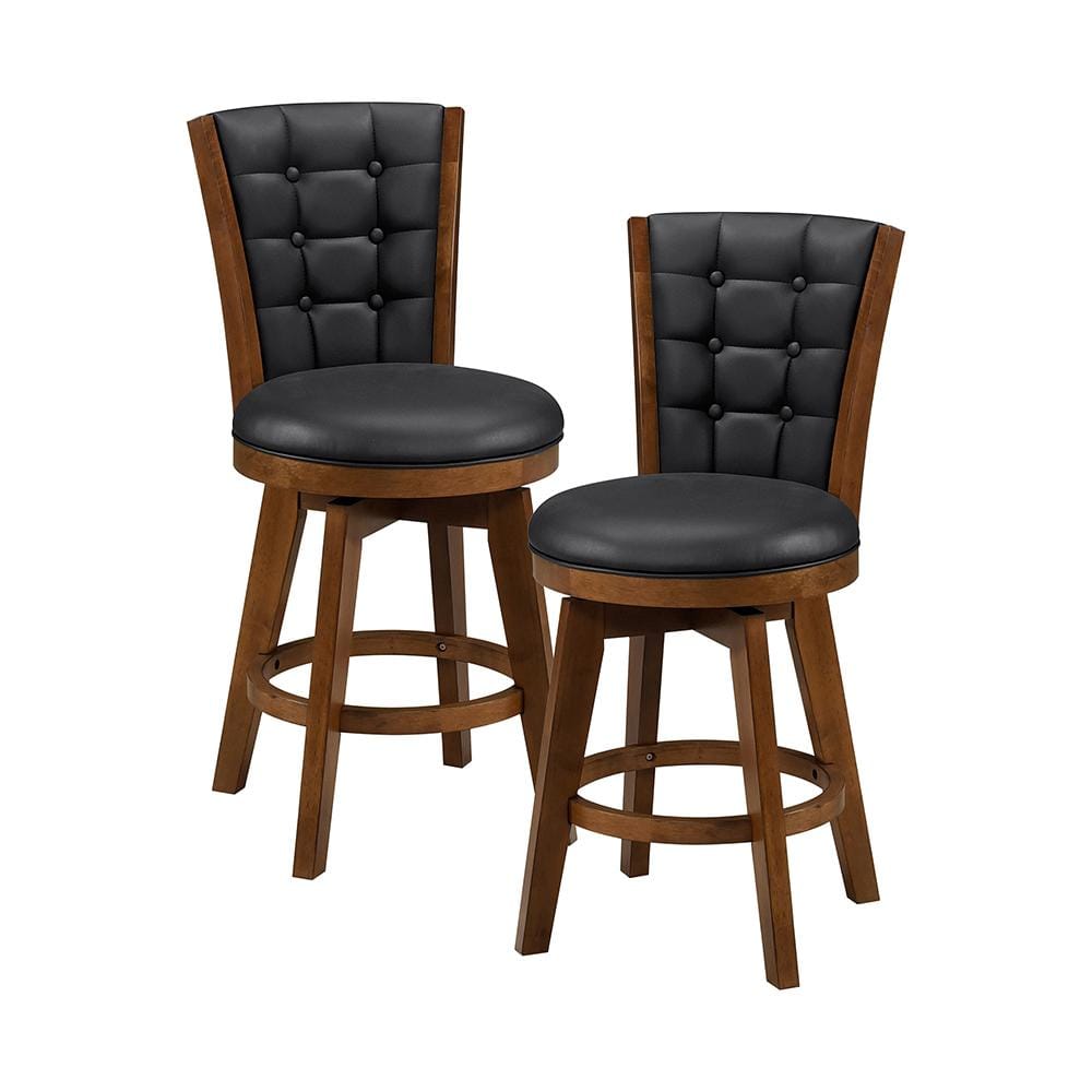 Brielle 25 In. Chestnut Finish High Back Wood Swivel Counter Height Stool w