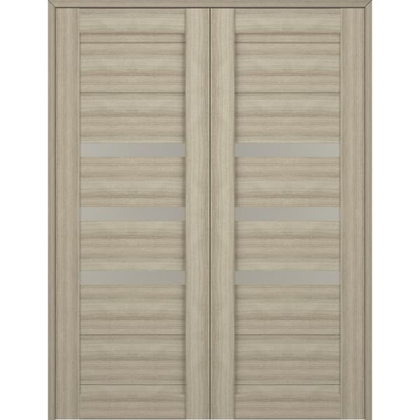 Belldinni Dora 48 in.x 84 in. Both Active 3-Lite Shambor Wood Composite Double Prehung Interior Door