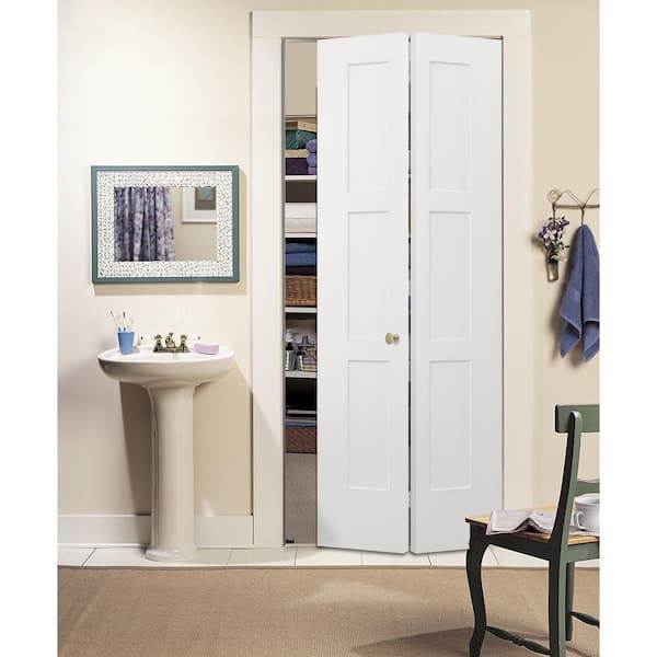 32 in. x 96 in. 3 Panel Birkdale Primed Smooth Hollow Core Molded Composite Interior Closet Bi-fold Door