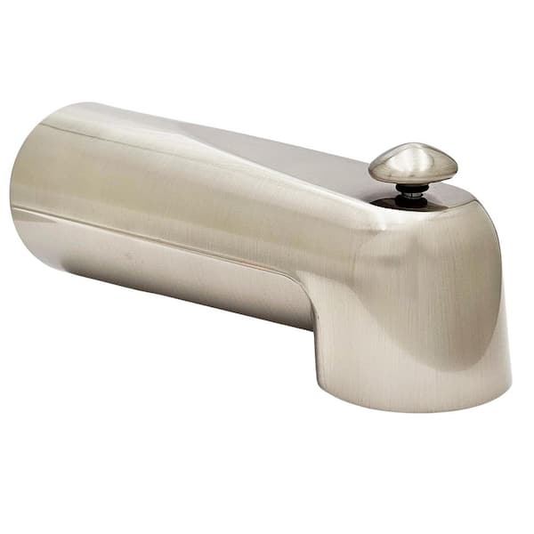 7 in. Reach Wall Mount Tub Spout with Diverter for Copper Pipe in Satin Nickel