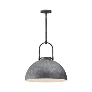 Harper 16 in. 1 Light 60-Watt Steel Shade Pendant Light