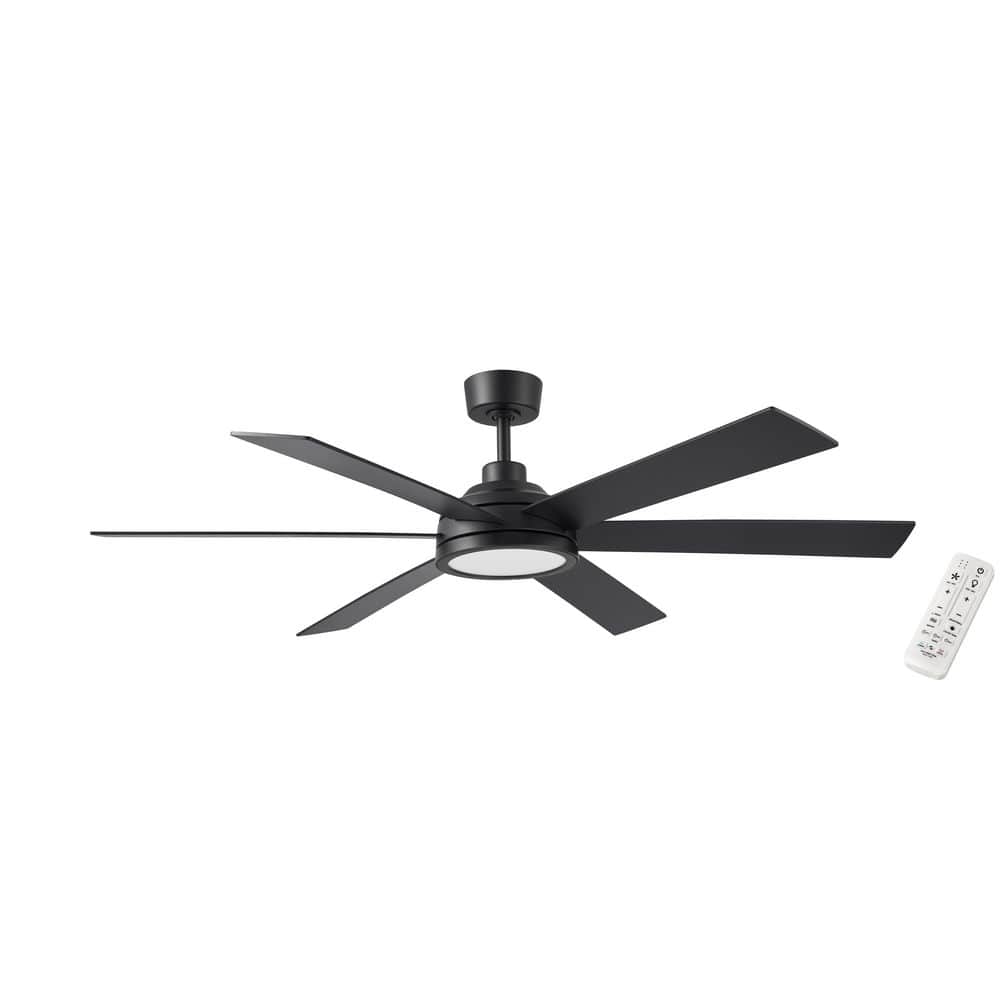 Tilden 60 in. Indoor/Covered Outdoor Matte Black Downrod Mount Ceiling Fan with Adjustable White LED and Remote Included price history on PriceWatchPro