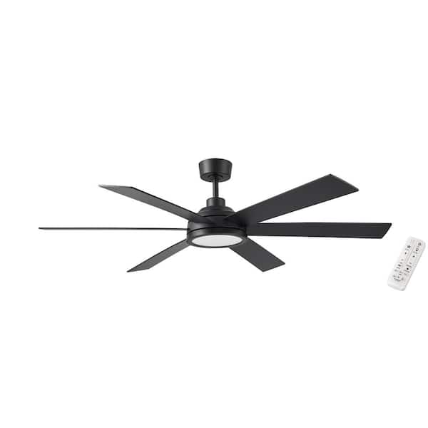 Tilden 60 in. Indoor/Covered Outdoor Matte Black Downrod Mount Ceiling Fan with Adjustable White LED and Remote Included