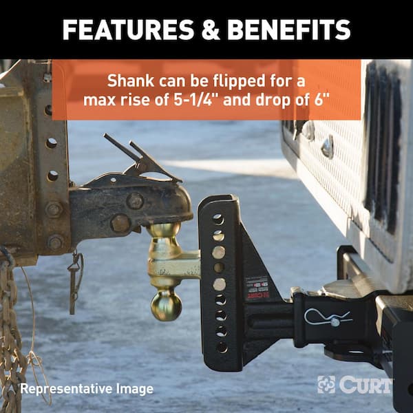 CURT 20,000 lbs. Adjustable Trailer Hitch Channel Mount Ball