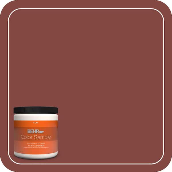BEHR PREMIUM PLUS 8 oz. #S-H-170 Red Brick Flat Interior/Exterior Paint & Primer Color Sample