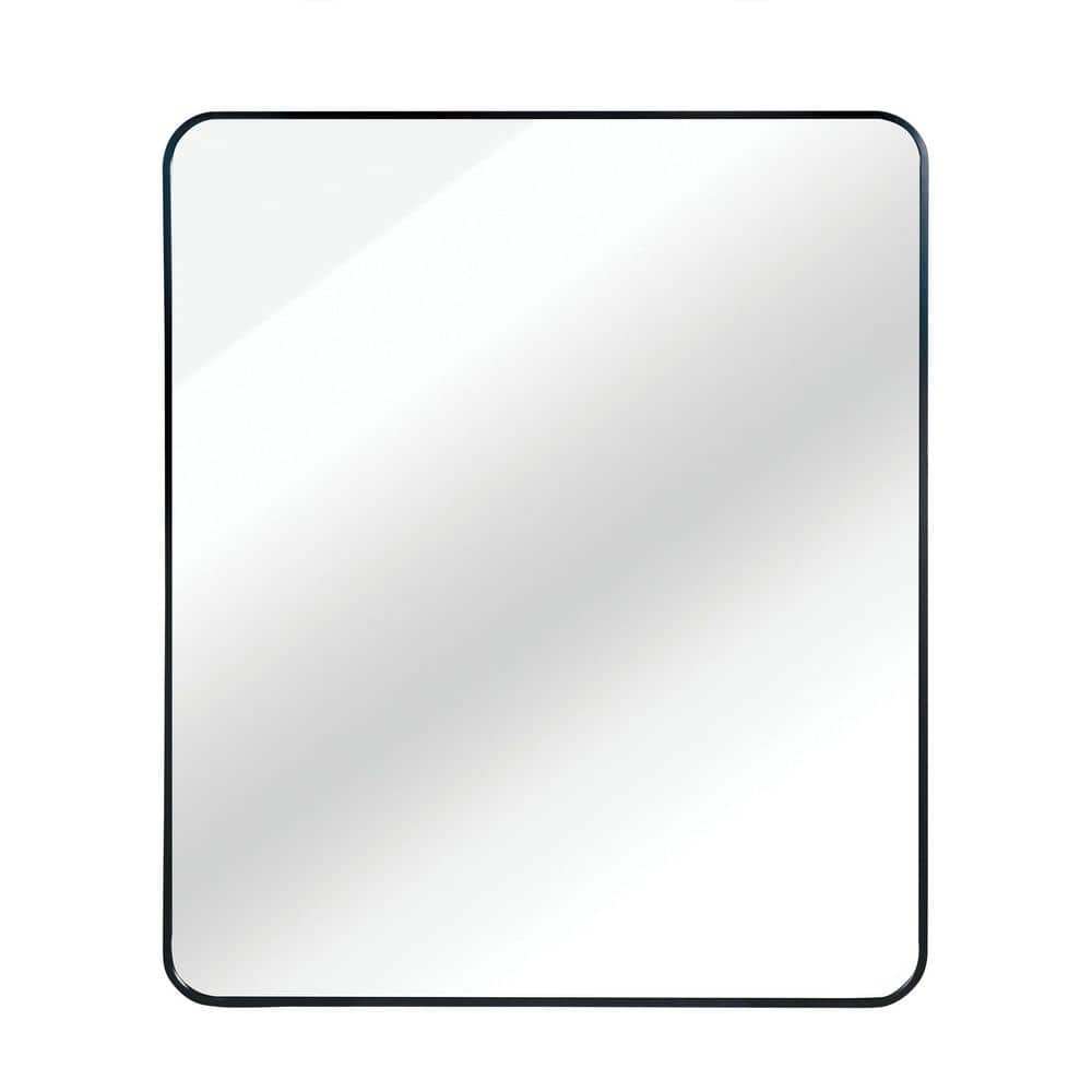 30 in. W x 36 in. H Rectangular Aluminium Framed Wall Mounted Bathroom Vanity Mirror in Black price history on PriceWatchPro