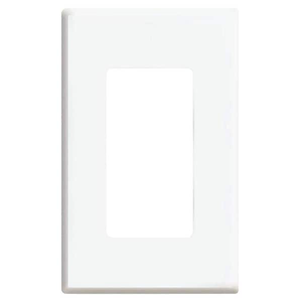 1-Gang White Decorator/Rocker Polycarbonate Screwless Wall Plate Bulk Pack (50 pack)-80301-PPW