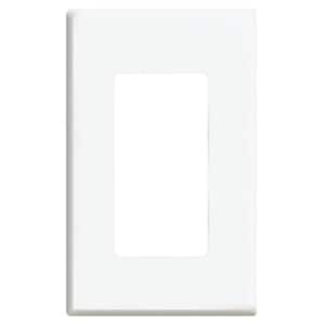 1-Gang White Decorator/Rocker Plastic Nylon Wall Plate Screwless (5-Pack)