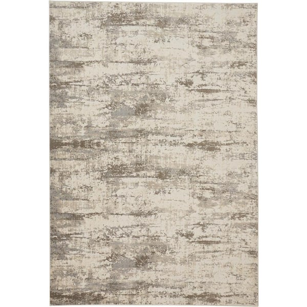 HomeRoots Brown and Ivory Abstract 8 ft. x 10 ft. Area Rug