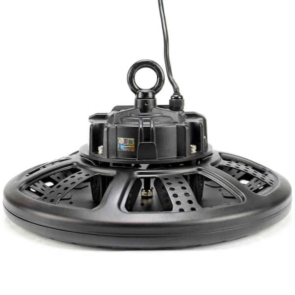 J&H LED 16 in. 700-Watt Equivalent Integrated LED Dimmable Black