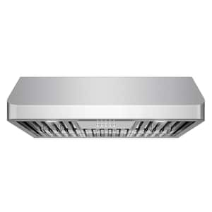 30 in. Haven Collection 500 CFM Ducted Under Cabinet Range Hood, Button Control, LED Lights, Stainless Steel