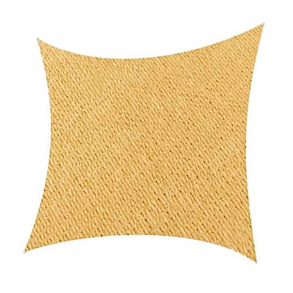 Unbranded 12 ft. x 12 ft. 185 GSM Stain Resistant Yellow Square Sun Shade Sail Canopy UV Block for Patio Outdoor Activities
