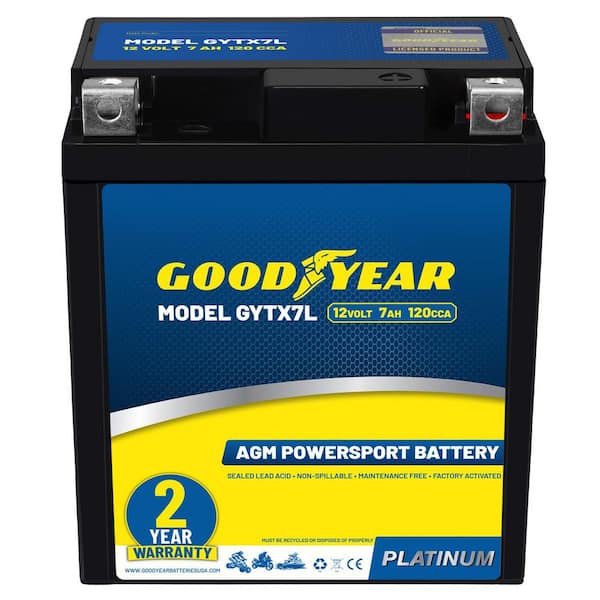 GYTX7L-12-Volt 7 AH, 120 CCA, Rechargeable High-Performance, Maintenance Free, SLA-AGM Battery