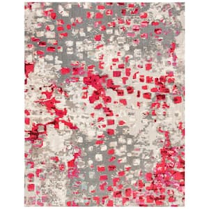 Madison Gray/Red 12 ft. x 15 ft. Geometric Abstract Area Rug