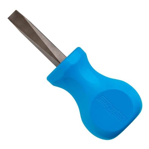 1.5 in. 1/4 in. Slotted Stubby Screwdriver Magnetic Tip Tri-Lobe Handle