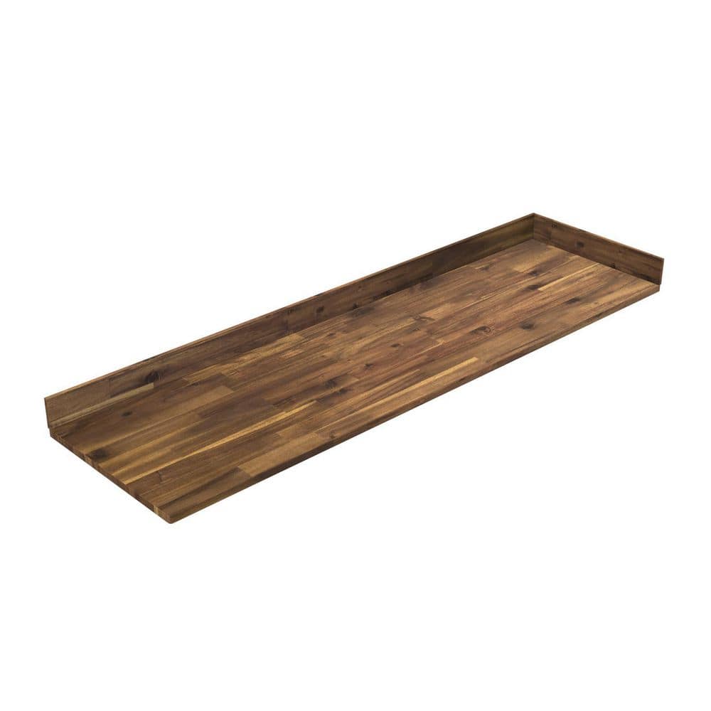 85 in. x 24 in. x 1 in. Acacia Vanity Top with Backsplash, Brown price history on PriceWatchPro