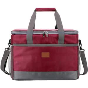 34 Qt. Soft Cooler Bag with Hard Liner Insulated Picnic Lunch Bag for Camping, Family Outdoor Activities in Red