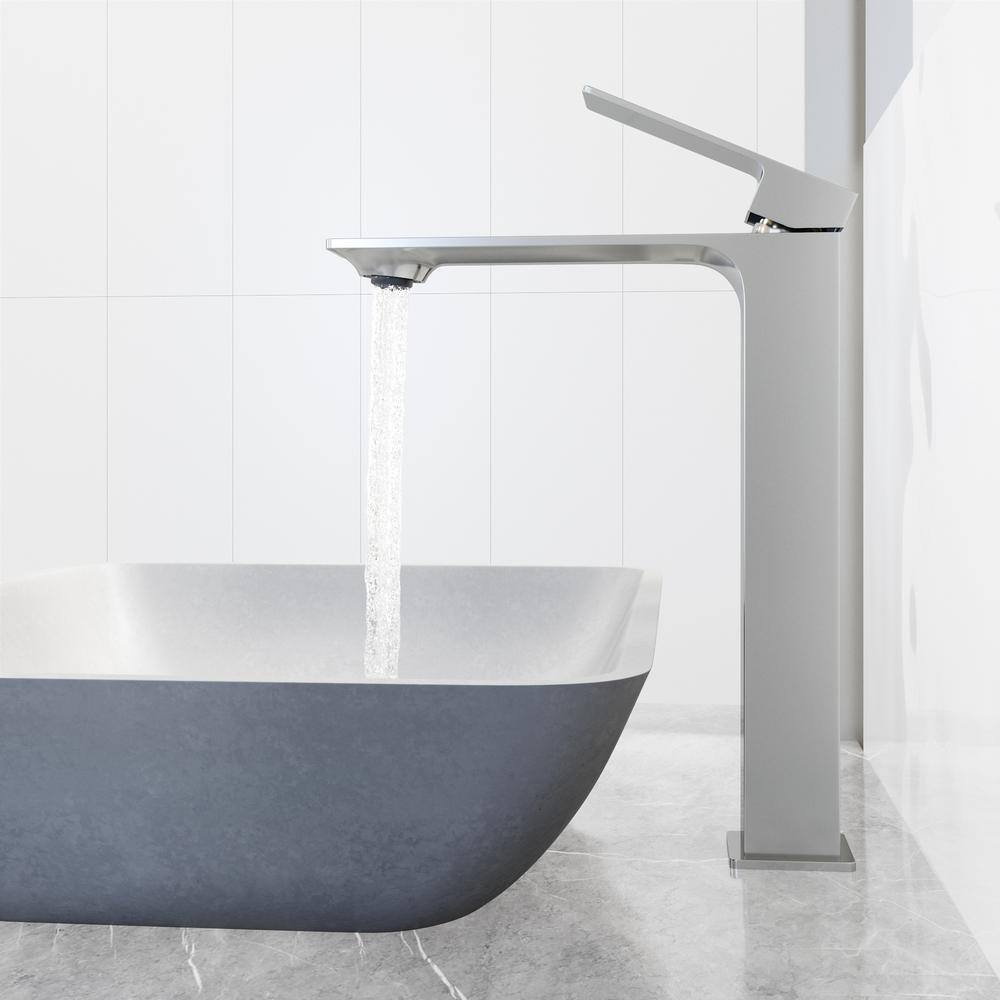 Concerto Stone Rectangular Above-Counter Bathroom Sink with Dunn Faucet