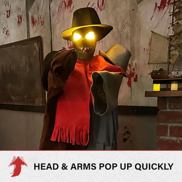 Haunted Hill Farm - 67 in. Life-Size Animatronic Coatrack Monster by Tekky Halloween Decoration with Motion-Activated Sounds