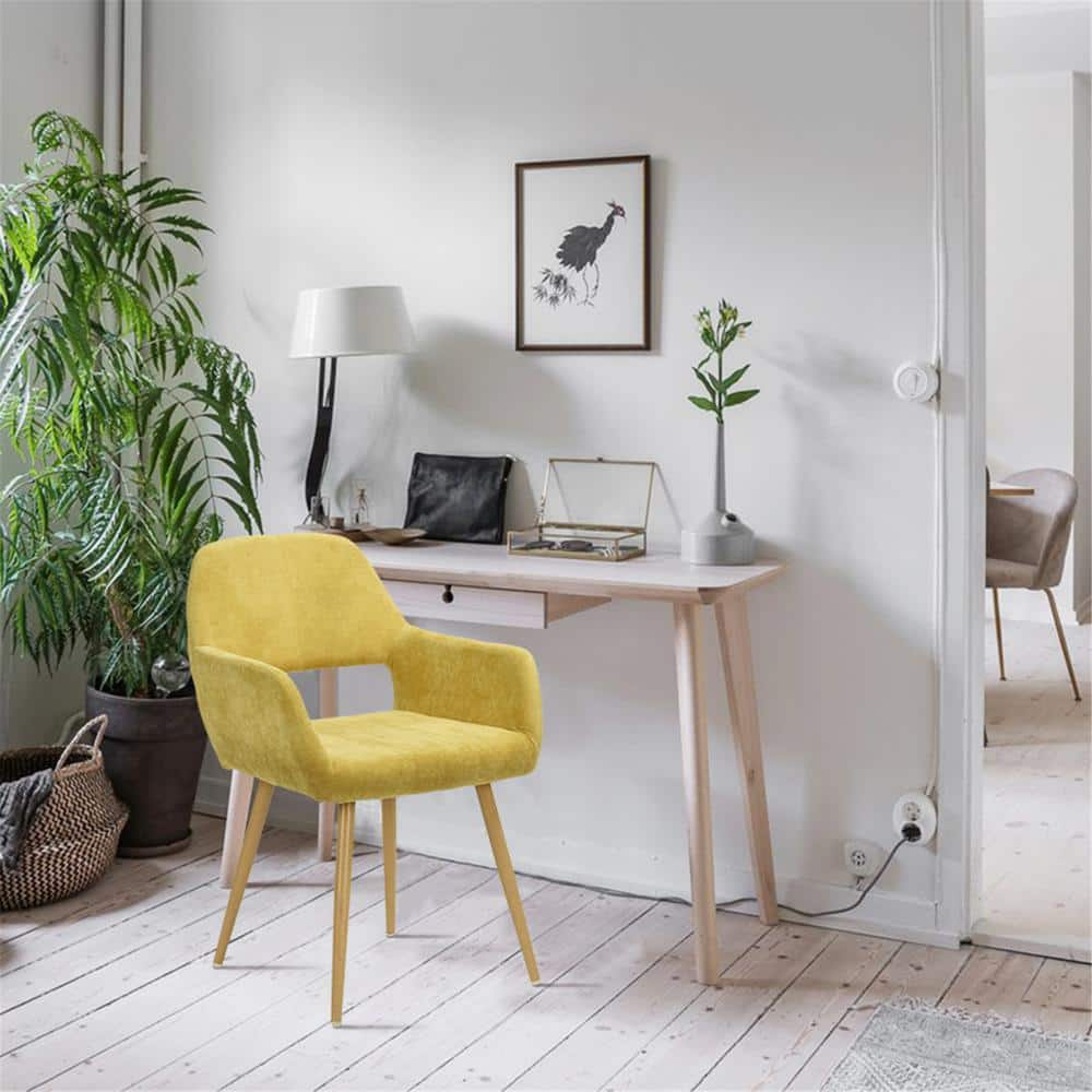 Yellow dining chairs online with arms