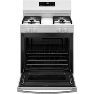 30 in. 4-Burners Smart Free-Standing Gas Range in White