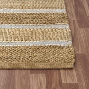 Nautical Coastal Striped Hand-Woven Indoor LR82490  Spa Blue  7 ft. 9 in. x 9 ft. 9 in. Area Rug