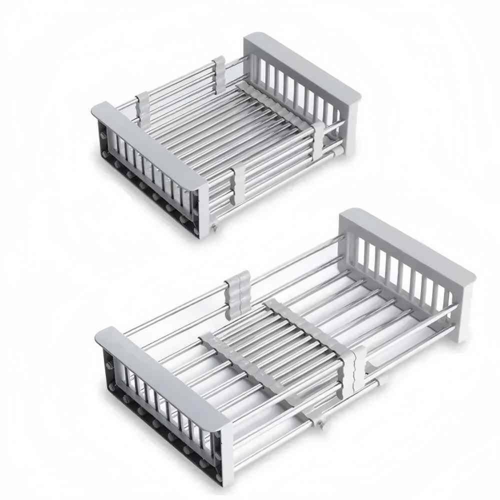 Retractable Sink Dish Rack, Adjustable Stainless Steel Drain Basket for Fruits & Vegetables price history on PriceWatchPro