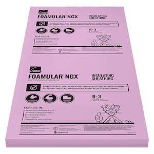 FOAMULAR NGX Insulating Sheathing 0.5 in. x 4 ft. x 8 ft. SE R-3 XPS Rigid Foam Board Insulation