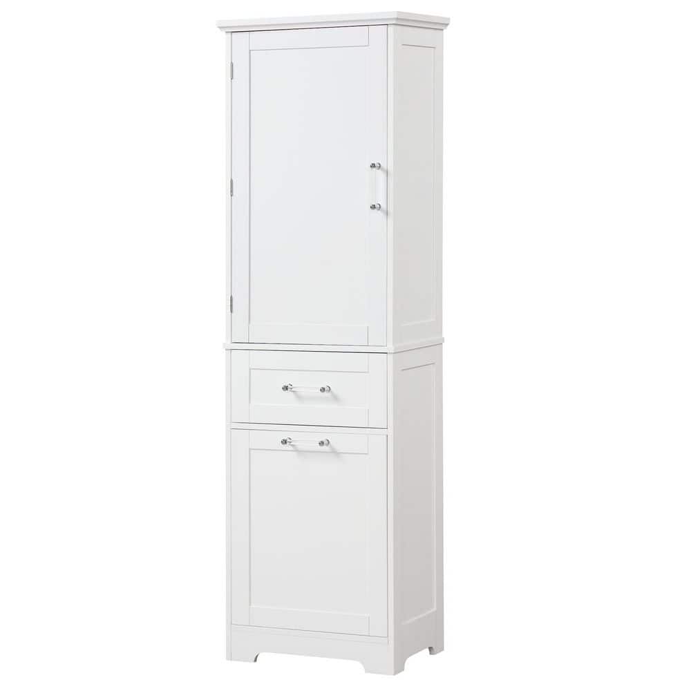 20 in. W x 13.5 in. D x 68.4 in. H White MDF Board Linen Cabinet with Two Drawers and Adjustable Shelf price history on PriceWatchPro