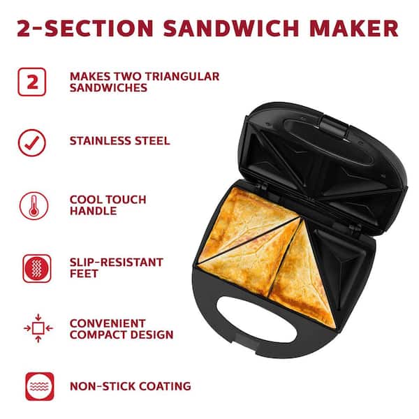 Cuisine 2 Slice Cool Touch Electric Sandwich Maker