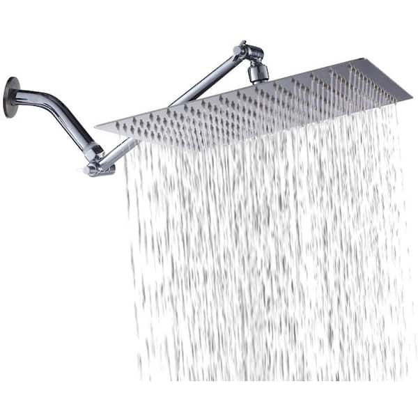 Logmey 1-Spray Patterns with 2.5 GPM 12 in. Ceiling Mount Fixed Shower Head in Chrome