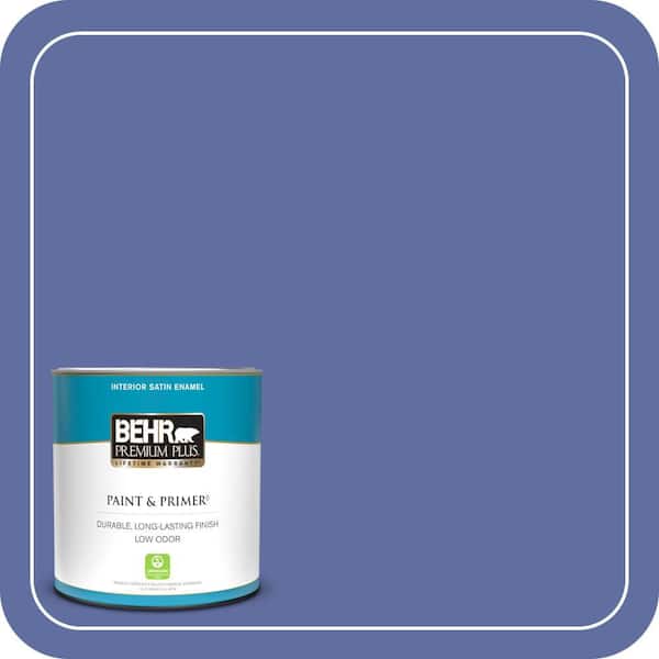 BEHR PREMIUM PLUS 1 qt. #610B-6 Stained Glass Satin Enamel Low Odor Interior Paint & Primer