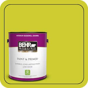 1 gal. #S-G-400 Lime Pop Eggshell Enamel Low Odor Interior Paint & Primer