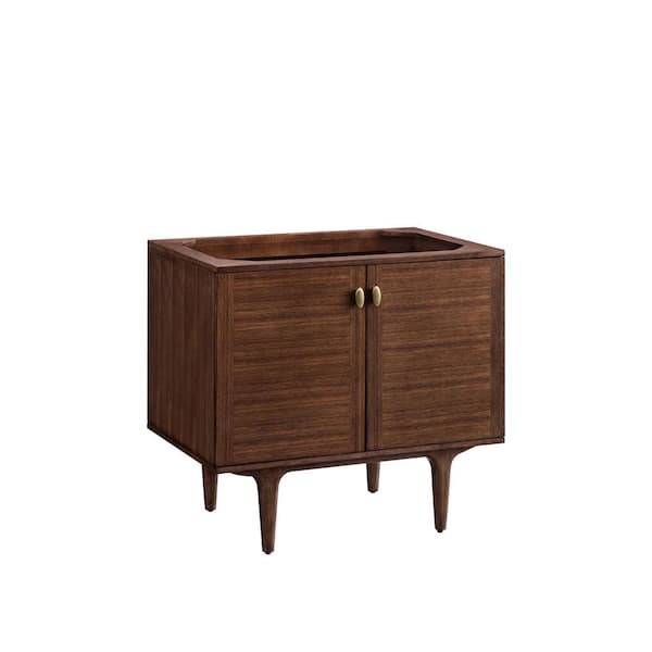 James Martin Vanities Amberly 35.9 in. W x 23.4 in. D x 33.5 in. H Single Bath Vanity Cabinet without Top in Mid-Century Walnut