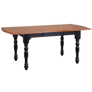 Black Cherry Selections 36 in. Rectangle Distressed Antique Black with Cherry Wood Dining Table (Seats 8)