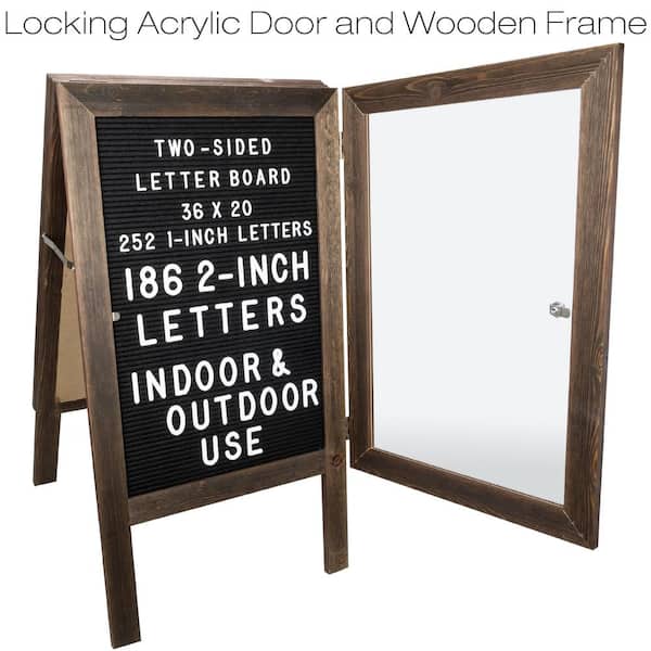 EXCELLO GLOBAL PRODUCTS Excello 36 in. x 20 in. A-Frame Felt Letter Board  Sign, Rustic Brown EGP-HD-0084 - The Home Depot