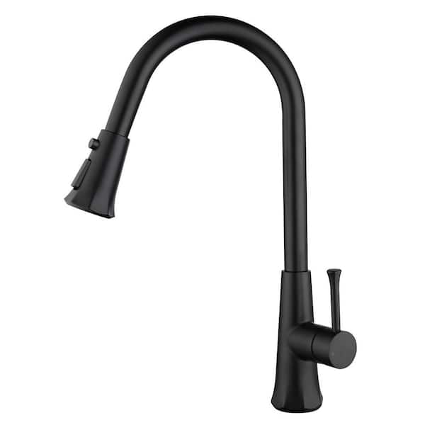 Single-Handle Pull-Out Sprayer Kitchen Faucet in Matte Black