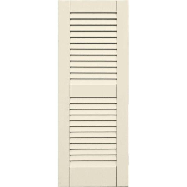 Winworks Wood Composite 15 in. x 40 in. Louvered Shutters Pair #651 Primed/Paintable