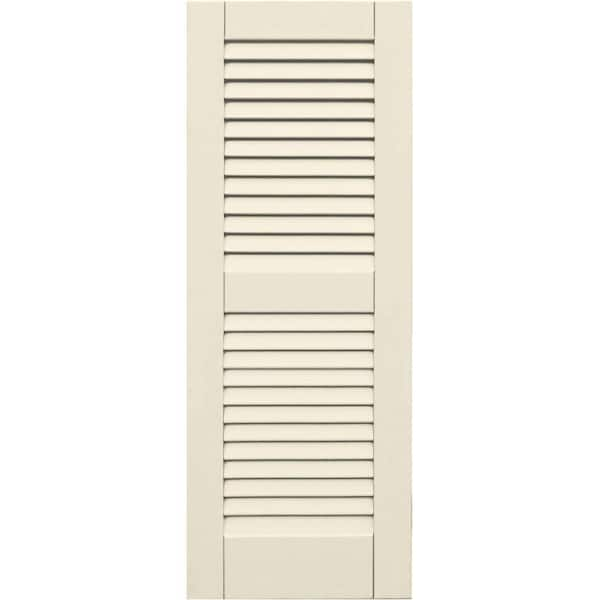 Winworks Wood Composite 15 in. x 40 in. Louvered Shutters Pair #651 Primed/Paintable