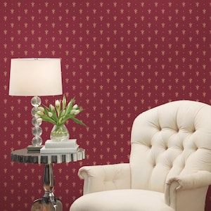 Ornamenta 2-Red/Gold Italian Motif Non-Pasted Vinyl on Paper Material Wallpaper Roll (Covers 57.75 sq.ft.)