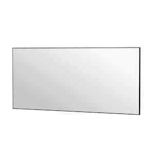 72 in. W x 32 in. H Rectangle Aluminum Alloy Framed Wall Mounted Bathroom Vanity Accent Mirror in Black