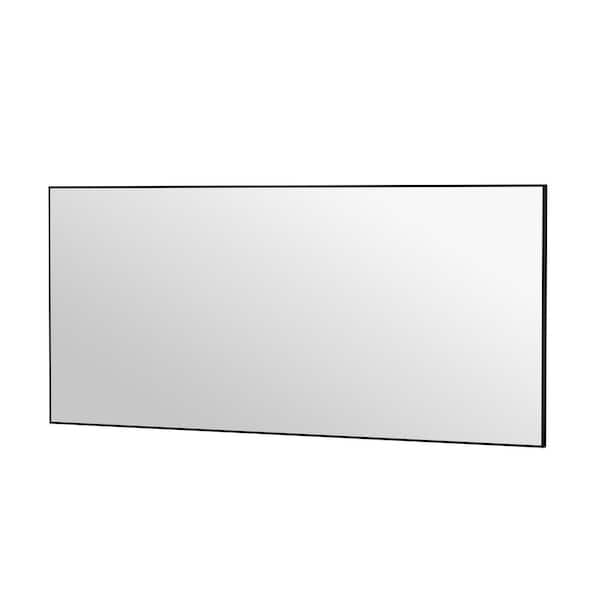 Klajowp 72 in. W x 32 in. H Rectangle Aluminum Alloy Framed Wall Mounted Bathroom Vanity Accent Mirror in Black