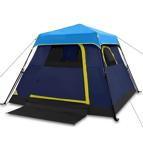 Camping Tent 8 ft. x 8 ft. Navy Blue Camping Tent Fast Cabin Tent with Instant Setup Tent