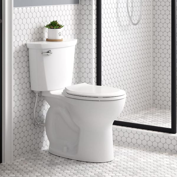 Cadet 10 in. Antimicrobial 2-Piece 1.28 GPF Single Flush Chair Height Round Toilet with Slow Close Seat in White