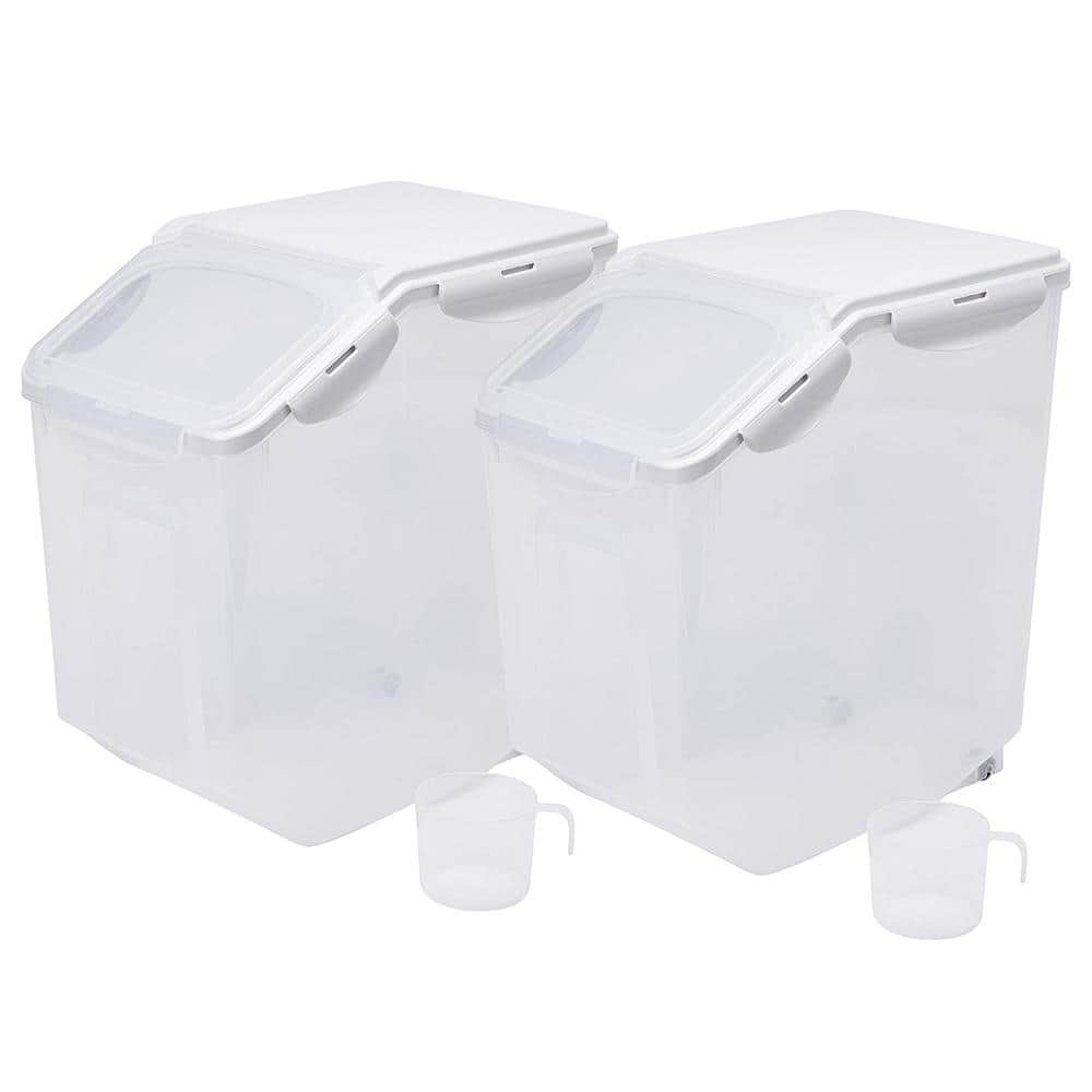 Large Airtight Food Storage Containers - Fresh 4 Pcs, 3.8 liters - Black