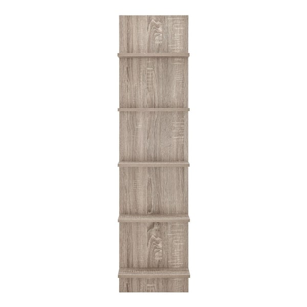 DANYA B 47.25 in. Wide Weathered Oak Column Tiered Wall Shelf